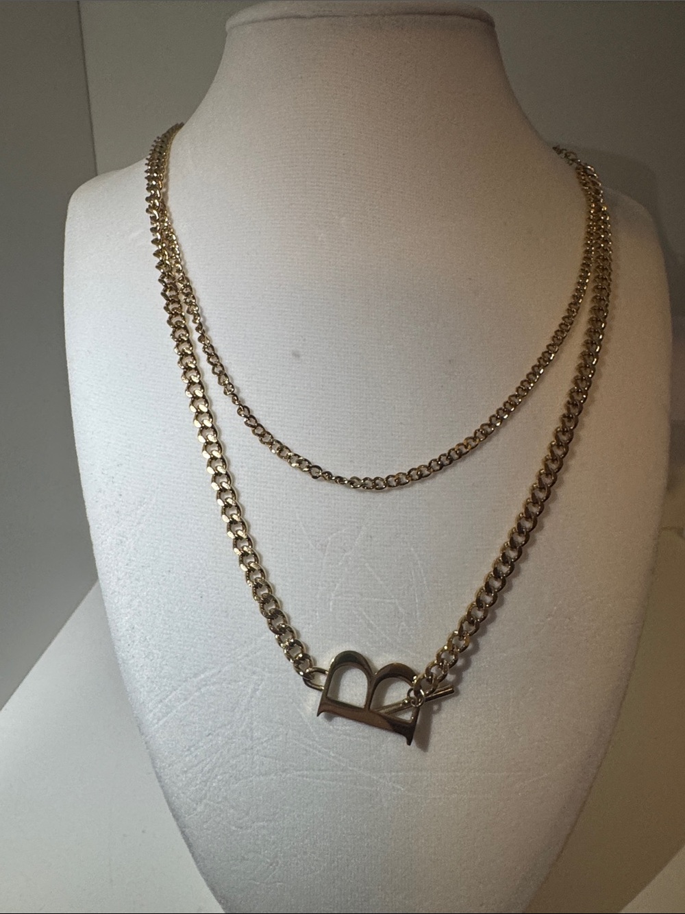 Fashion Jewelry Gold Double-Layer Chain Necklace with Heart Lock Pendant